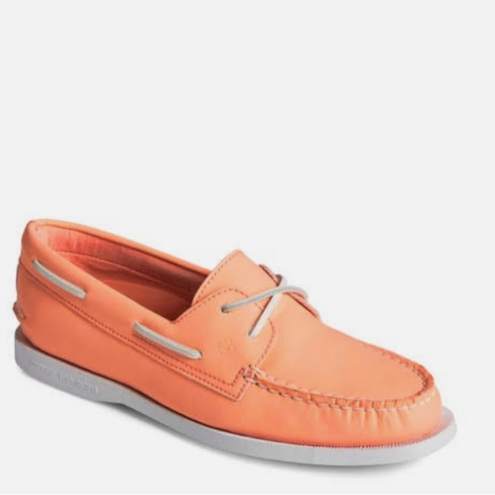 Sperry A/O 2-Eye Seacycled Peach boat shoes 8.5 NIB NEW! Authentic Originals
